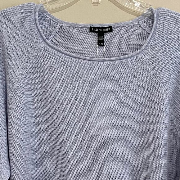NEW Eileen Fisher Organic Linen & Cotton Sweater *Insky Light Blue* Sz XL - Picture 6 of 15